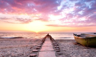 Obraz Wieloczęściowy Łódź Na Plaży 3D