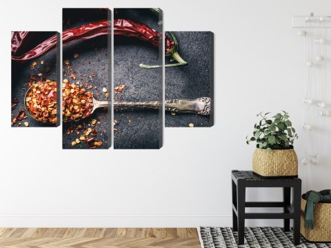 Obraz Wieloczęściowy Suszone Papryczki Chili