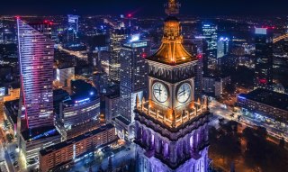 Obraz Wieloczęściowy Warszawska Panorama Nocą