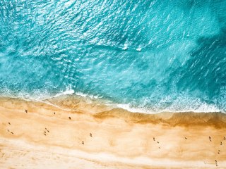 Obraz Wieloczęściowy Widok Z Lotu Ptaka Na Ocean I Plażę
