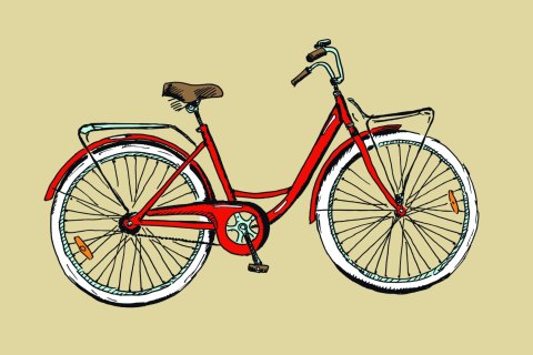 Obraz Na Płótnie Rysowany Rower W Stylu Retro