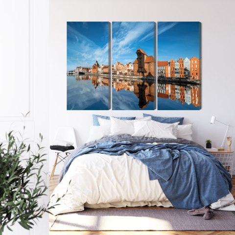 Obraz Wieloczęściowy Panorama Gdańska Z Widokiem Na Rzekę