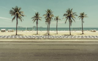 Obraz Wieloczęściowy Palmy Na Plaży Ipanema W Rio De Janeiro