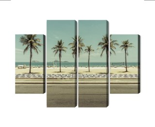 Obraz Wieloczęściowy Palmy Na Plaży Ipanema W Rio De Janeiro