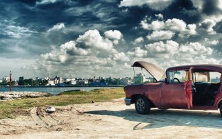 Obraz Wieloczęściowy Panoramiczny Widok Na Hawanę I Malecon
