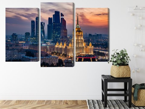Obraz Wieloczęściowy Widok Z Lotu Ptaka Na Panoramę Moskwy