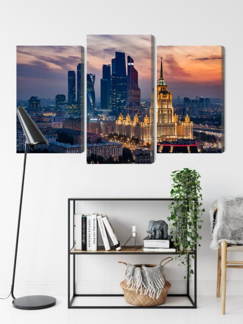 Obraz Wieloczęściowy Widok Z Lotu Ptaka Na Panoramę Moskwy