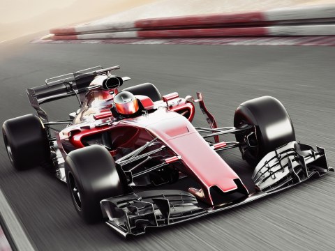 Obraz Wieloczęściowy Samochód Formuły 1 Na Torze
