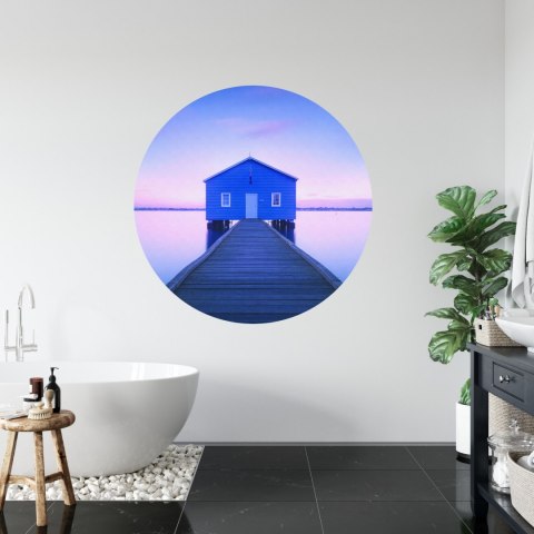 Fototapeta Okrągła Boathouse Autorstwa Richarda Vandewalle'a