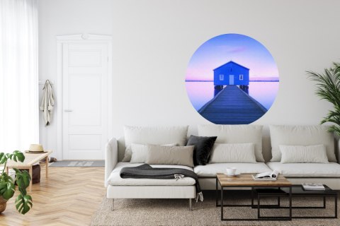 Fototapeta Okrągła Boathouse Autorstwa Richarda Vandewalle'a