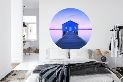 Fototapeta Okrągła Boathouse Autorstwa Richarda Vandewalle'a