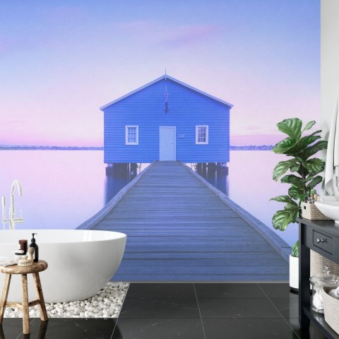 Fototapeta Kwadratowa Boathouse Autorstwa Richarda Vandewalle'a