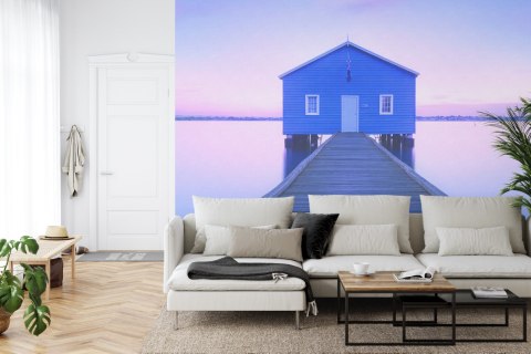 Fototapeta Kwadratowa Boathouse Autorstwa Richarda Vandewalle'a