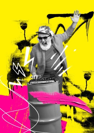 Plakat Dj W Miejskiej Dżungli - Kolorowy Kolaż