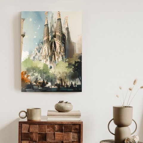Plakat Abstrakcyjna Ilustracja Kościół Sagrada Familia