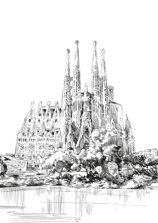 Plakat Bazylika Sagrada Familia Szkic