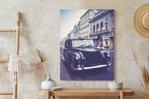 Plakat Czarna Taksówka W Stylu Retro
