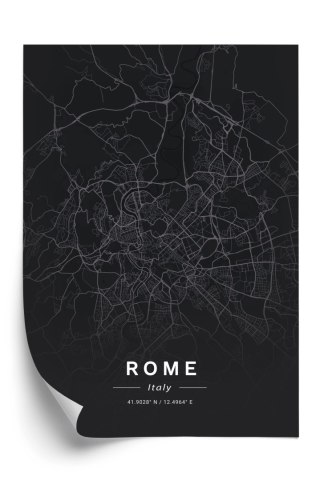 Plakat Mapa Rzymu W Minimalistycznym Stylu