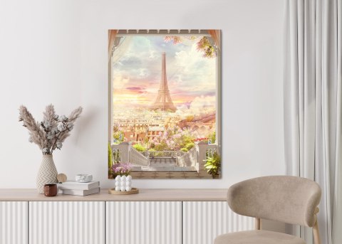 Plakat Widok Z Tarasu Na Malowniczy Paryż