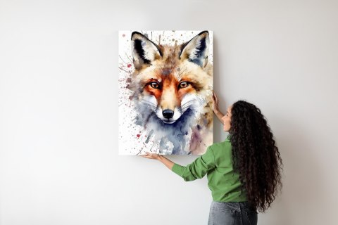 Plakat Akwarela Z Głową Lisa
