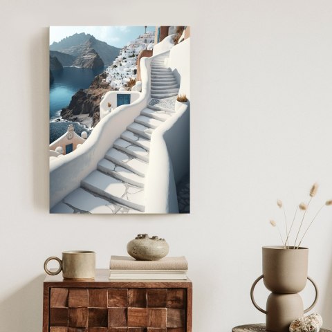Plakat Urocza Grecka Architektura Na Santorini