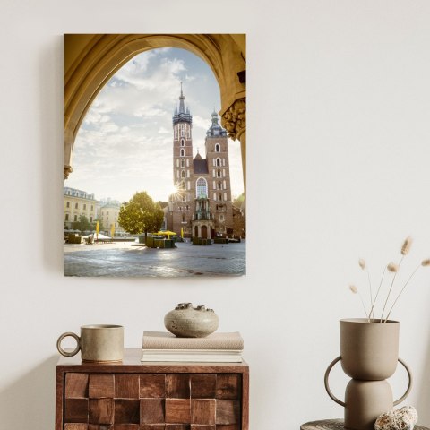 Plakat Widok Z Sukiennic Na Kościół Mariacki W Krakowie