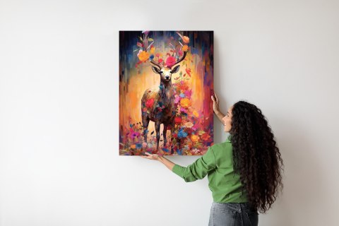Plakat Animowany Jeleń Cały W Kwiatach