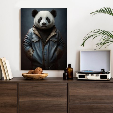 Plakat Miś Panda Ubrany W Dżinsową Kurtkę