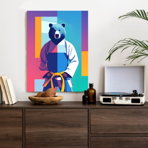 Plakat Miś W Ubraniu Karate