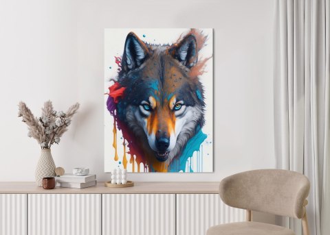 Plakat Portret Wilka W Różnych Barwach