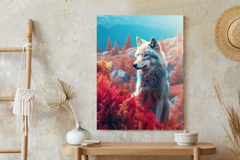 Plakat Wilk W Naturze W Górskiej Dolinie