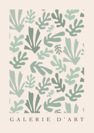 Plakat Retro Botaniczny Deseń Inspirowany Matisse