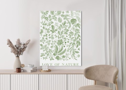 Plakat Rysowane Liście Natura W Kolorach Zieleni