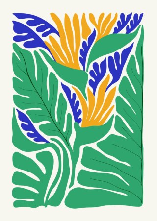 Plakat Abstrakcyjne Roślinki W Stylu Matisse