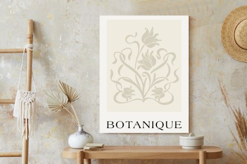 Plakat Botaniczne Beżowe Liście I Kwiaty