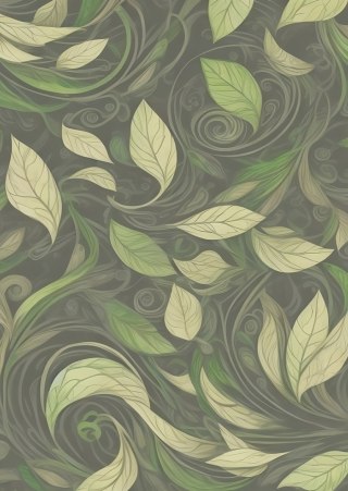 Plakat Botaniczny Wzór Liście W Odcieniach Zieleni