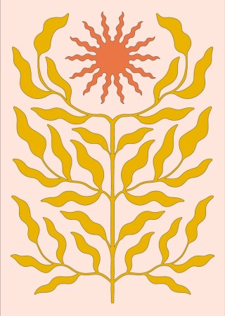 Plakat Minimalistyczna Roślina W Stylu Boho