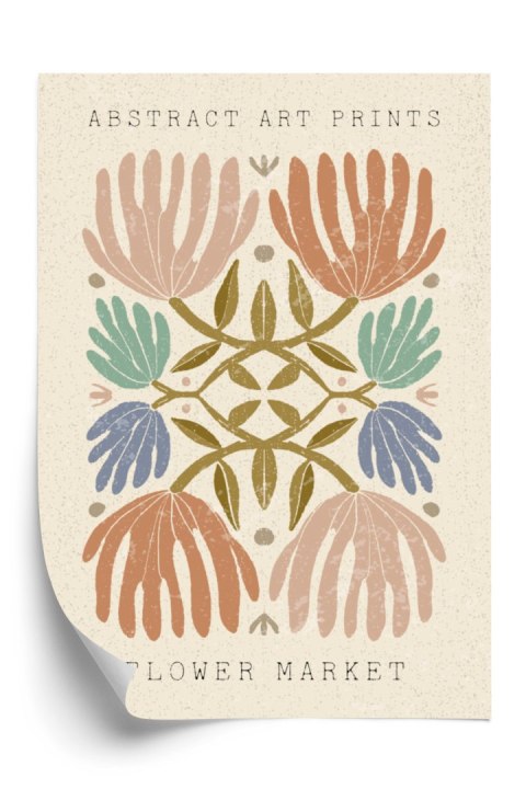 Plakat Minimalistyczne Kolorowe Kwiaty Boho