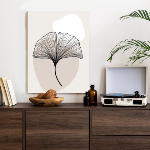 Plakat Minimalistyczny Liść Miłorzębu
