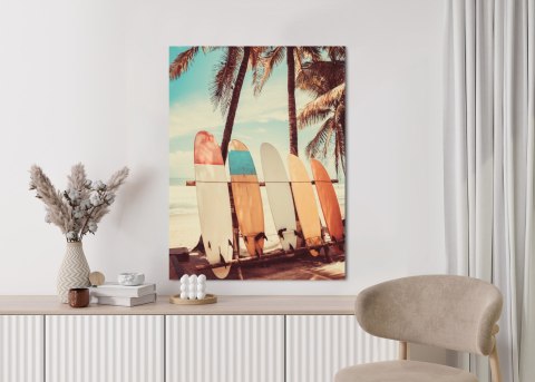 Plakat Palmy Z Deskami Surfingowymi