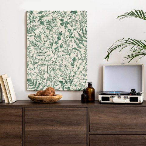 Plakat Zielone Rośliny Na Beżowym Tle Botaniczny Wzór