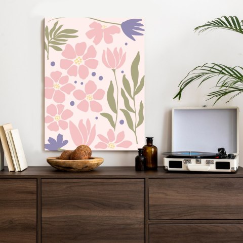 Plakat Grafika Botaniczna Z Pastelowymi Kwiatami