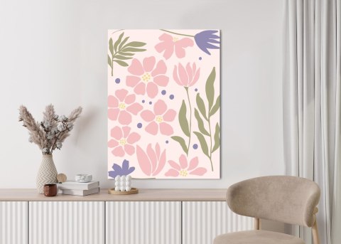 Plakat Grafika Botaniczna Z Pastelowymi Kwiatami
