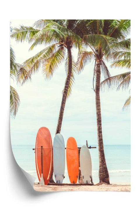 Plakat Surfing I Drzewa Palmowe