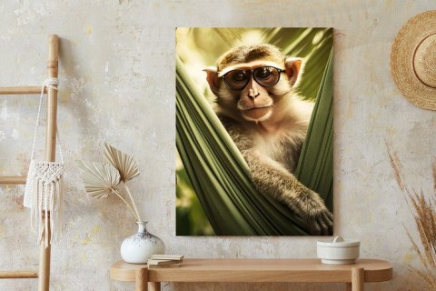 Plakat Zabawna Małpka Pośród Palm