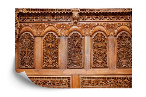 Fototapeta Roślinne Ornamenty W Drewnie