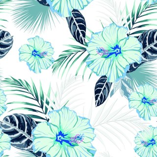Tapeta Kwiaty Hibiskusa I Liście