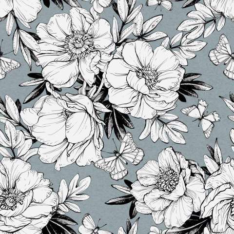 Tapeta Stylowe Kwiaty Piwonii