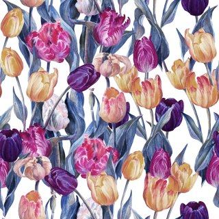 Tapeta Kolorowe Malowane Tulipany