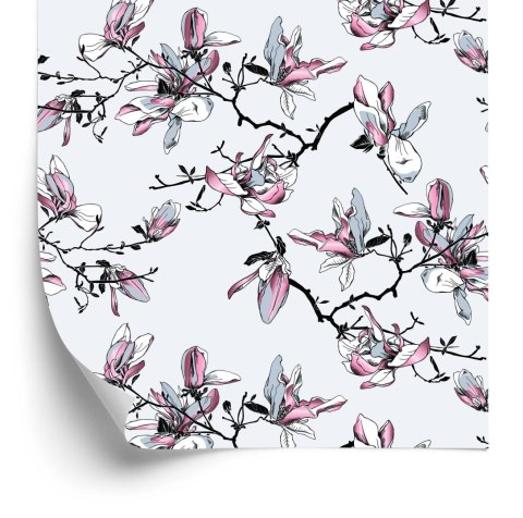 Tapeta Kwiaty Magnolii Akwarela